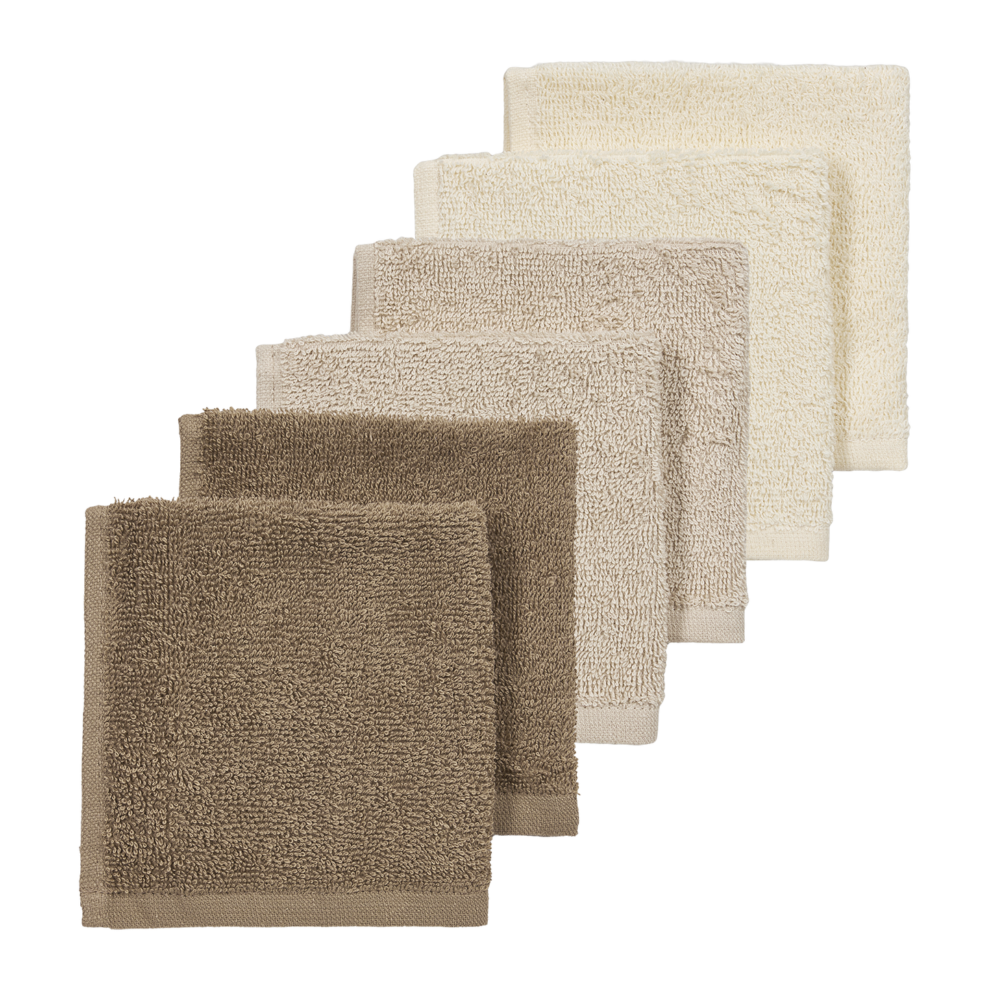 Facecloths terry - Natural/Soft Sand/Taupe
