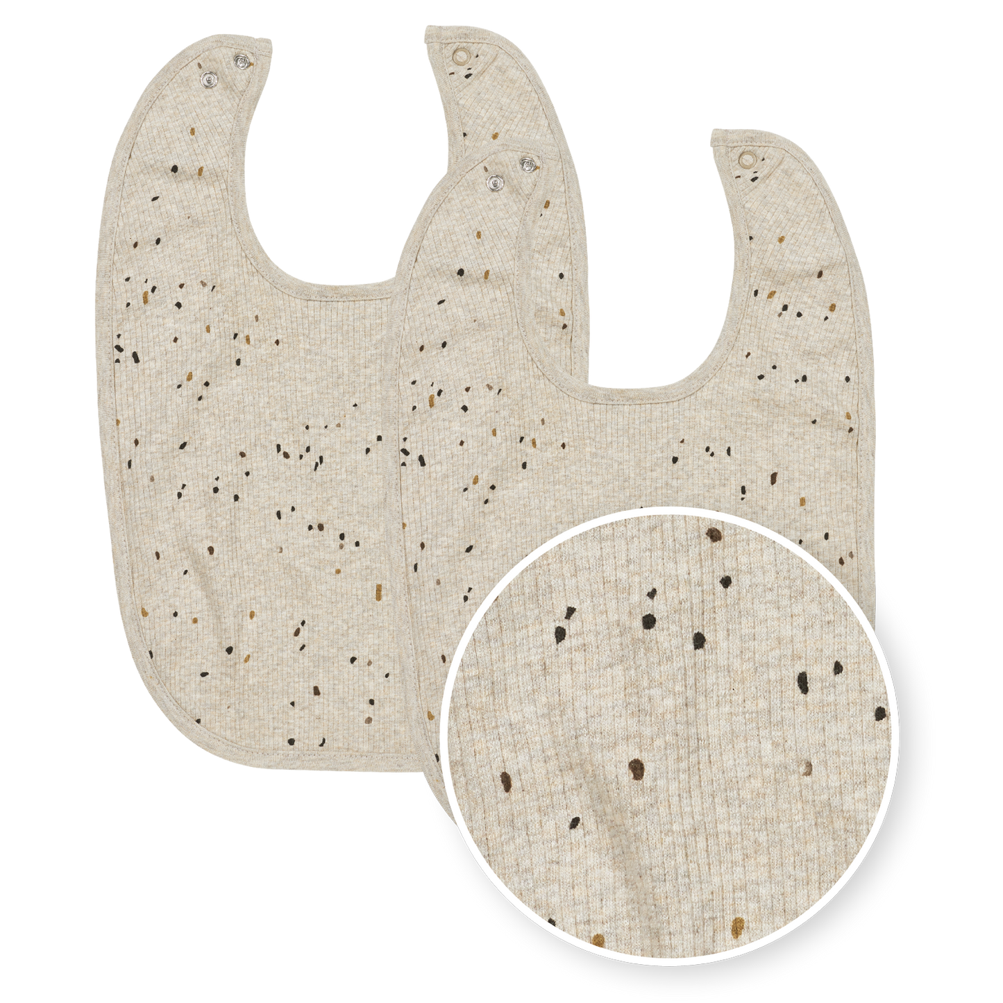 Lätzchen mit Druckknopf Rib Mini Spot - Sand Melange
