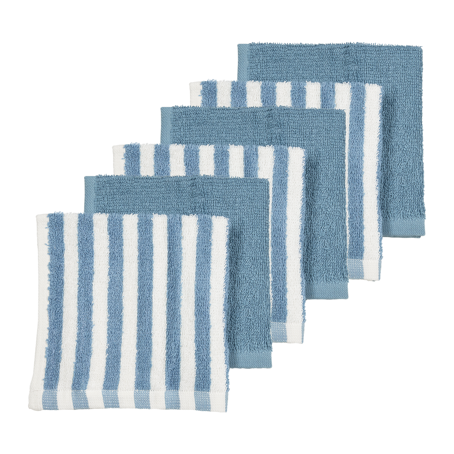 Facecloths terry jacquard - Fat Stripe Jeans Blue