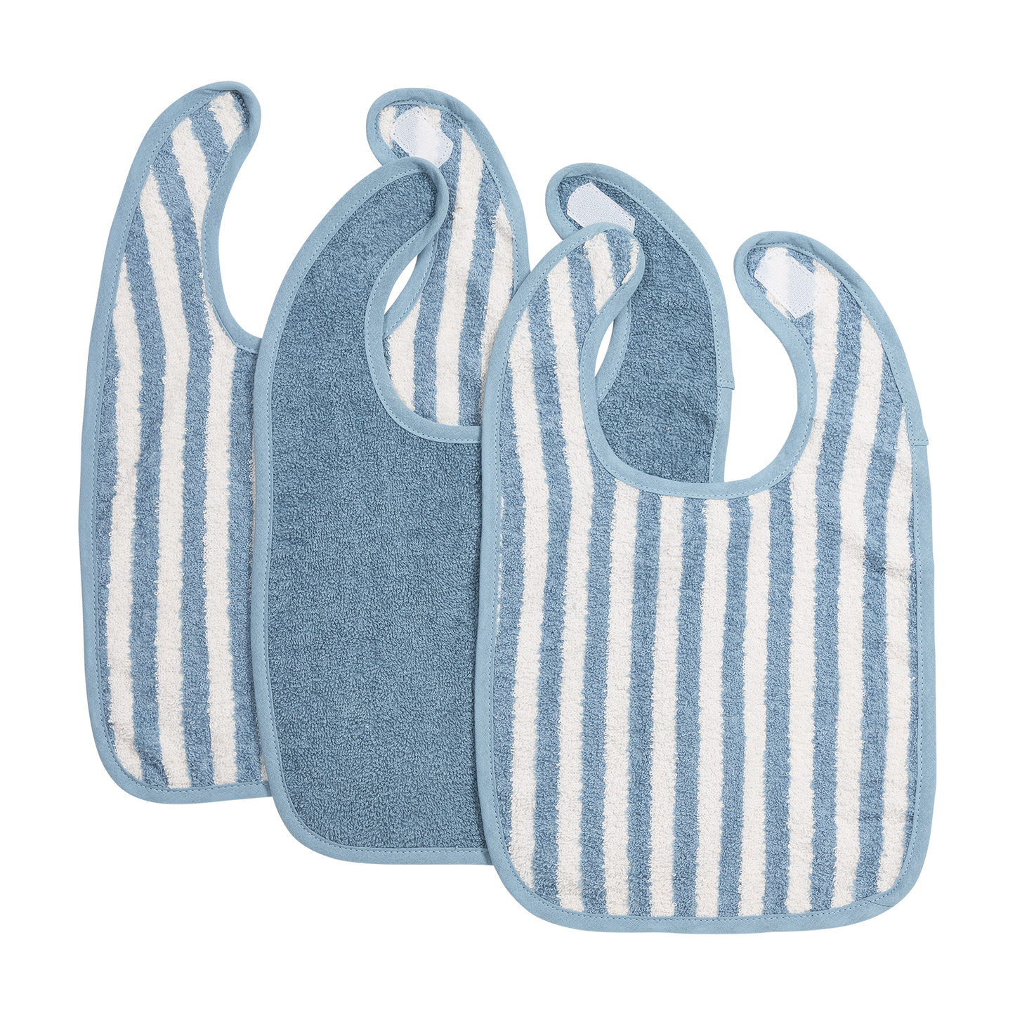 Lätzchen mit Klettverschluss jacquard - Fat Stripe Jeans Blue