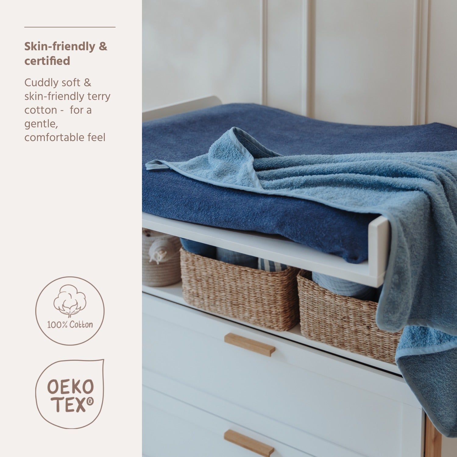 Badcape badstof - Jeans Blue