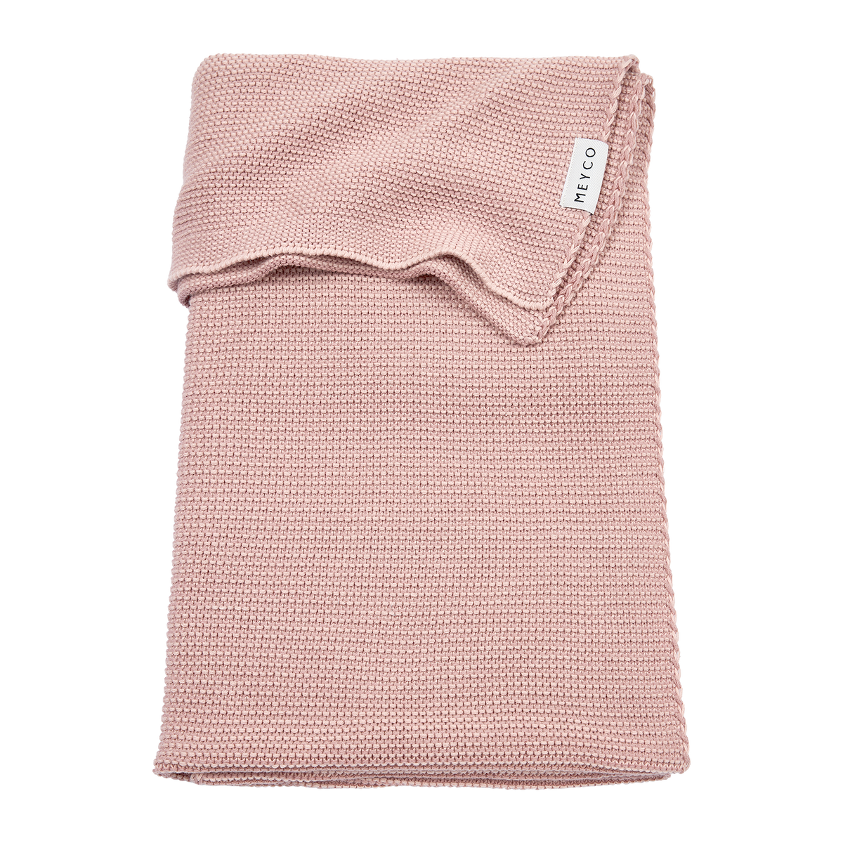 Deken gebreid Stripe - Woodrose/Soft pink