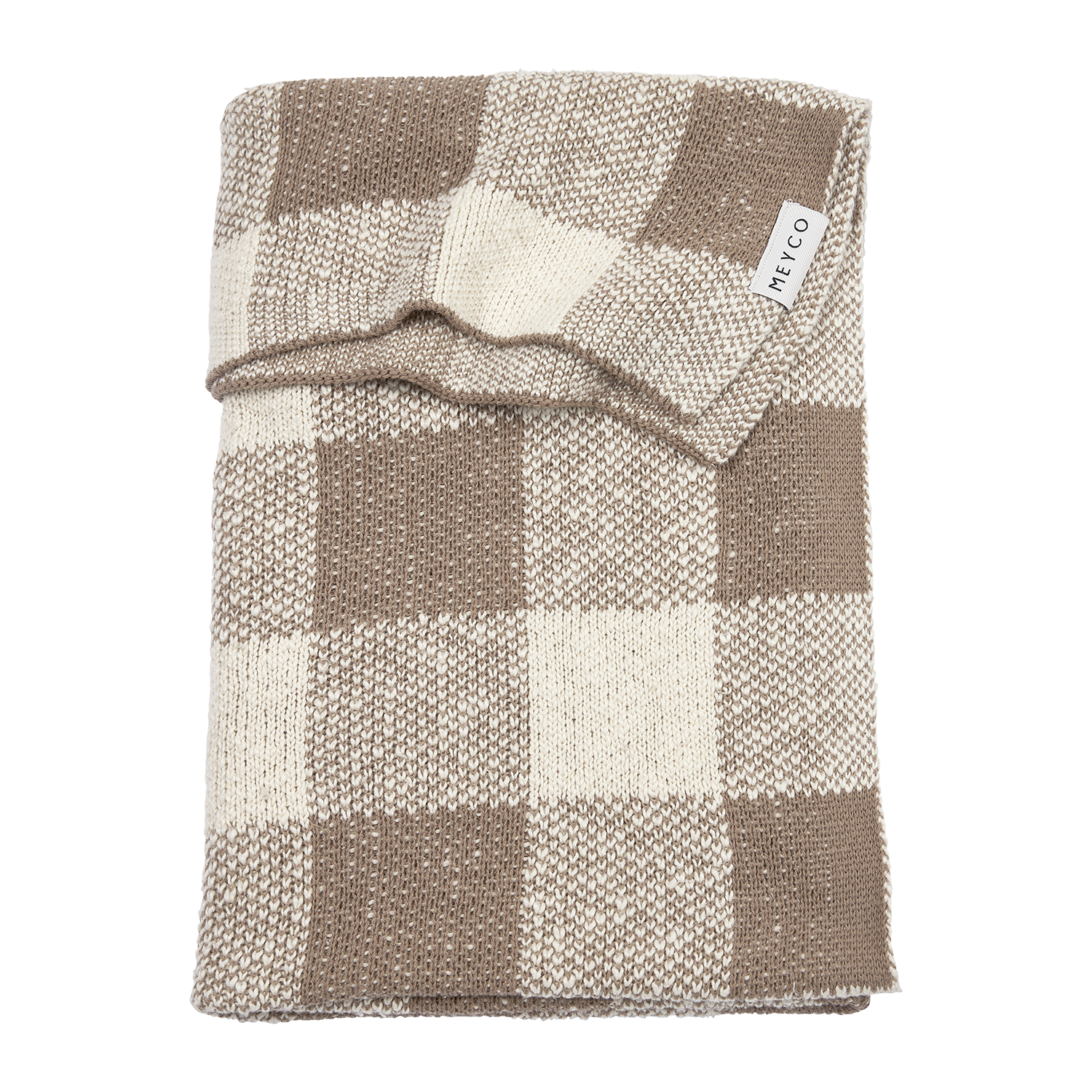 Deken gebreid Block - Dark Taupe