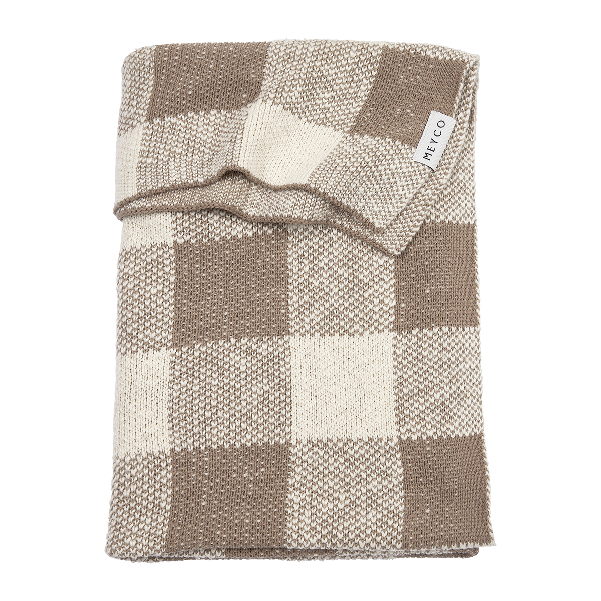 Deken gebreid Block - Dark Taupe