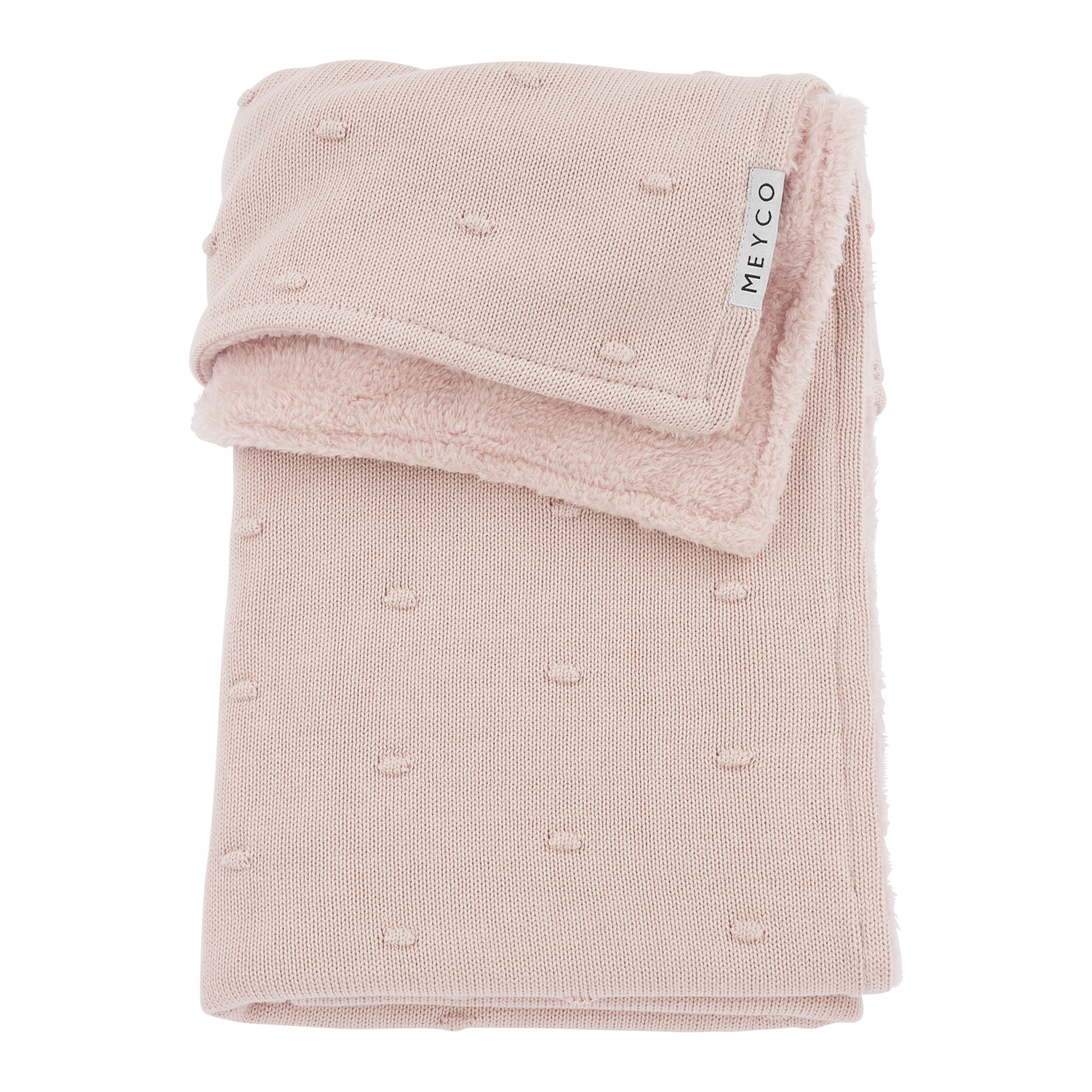 Deken Mini knots teddy - Soft Pink