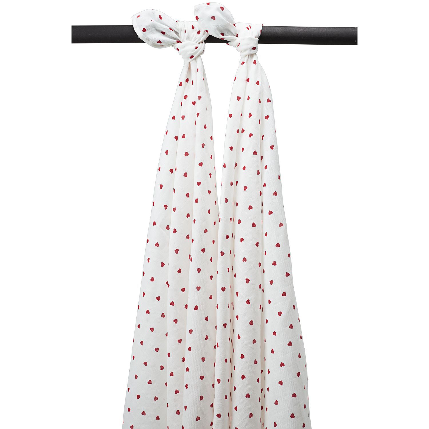 Musselin windeln - Sweet Heart White/Red