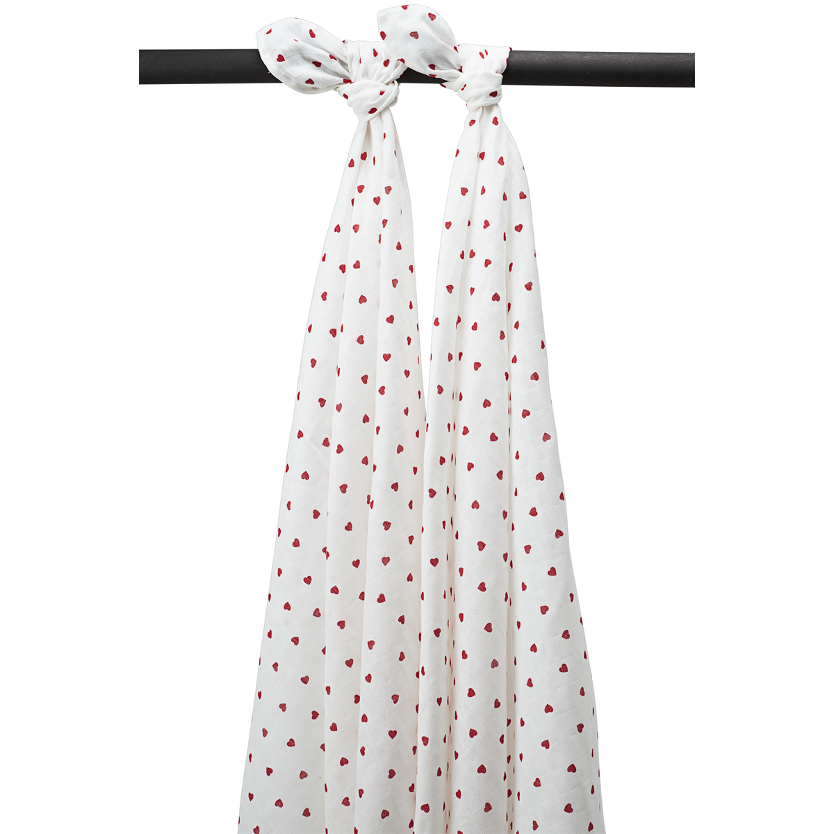 Muslin cloths - Sweet Heart White/Red