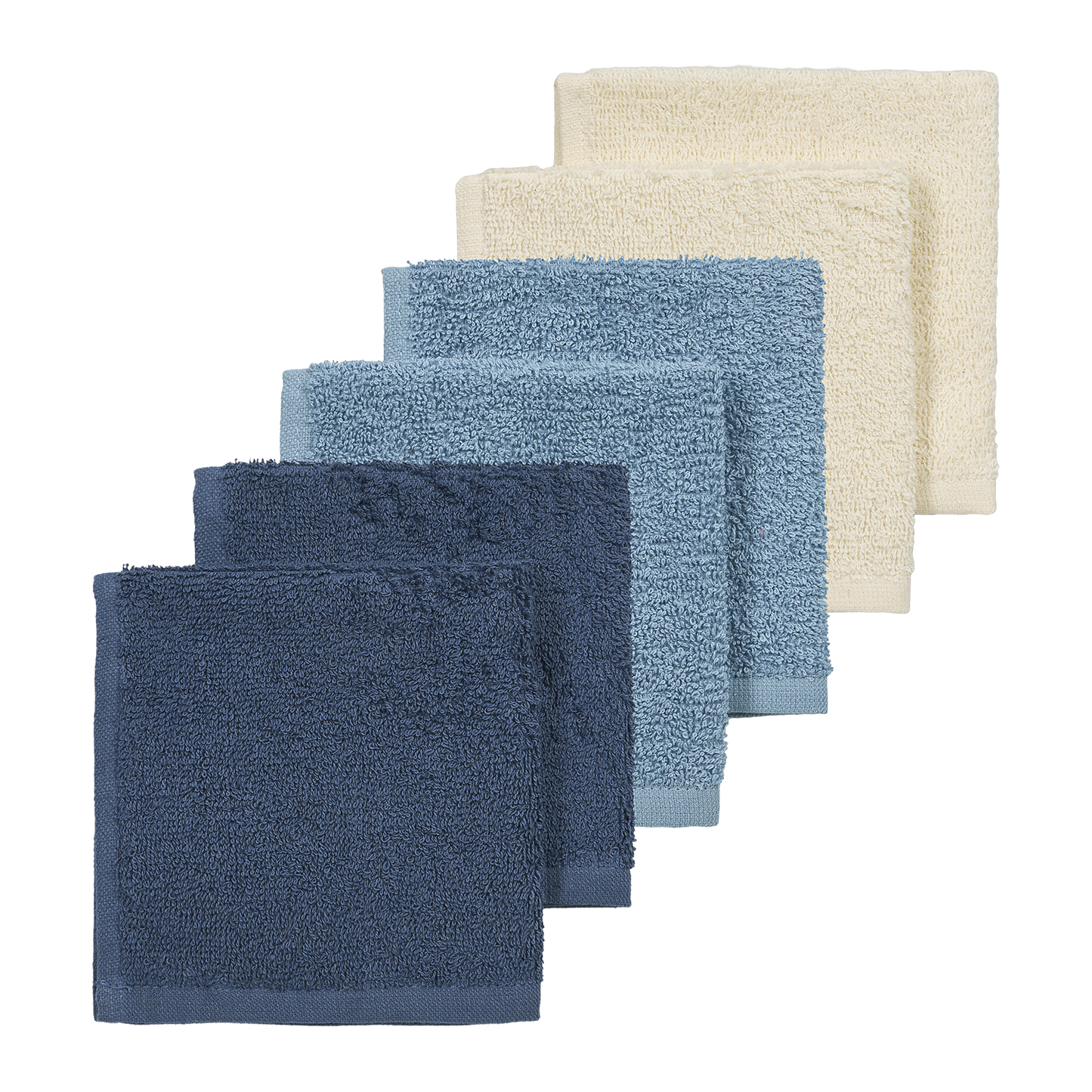 Spucktücher frottee - Natural/jeans blue/indigo