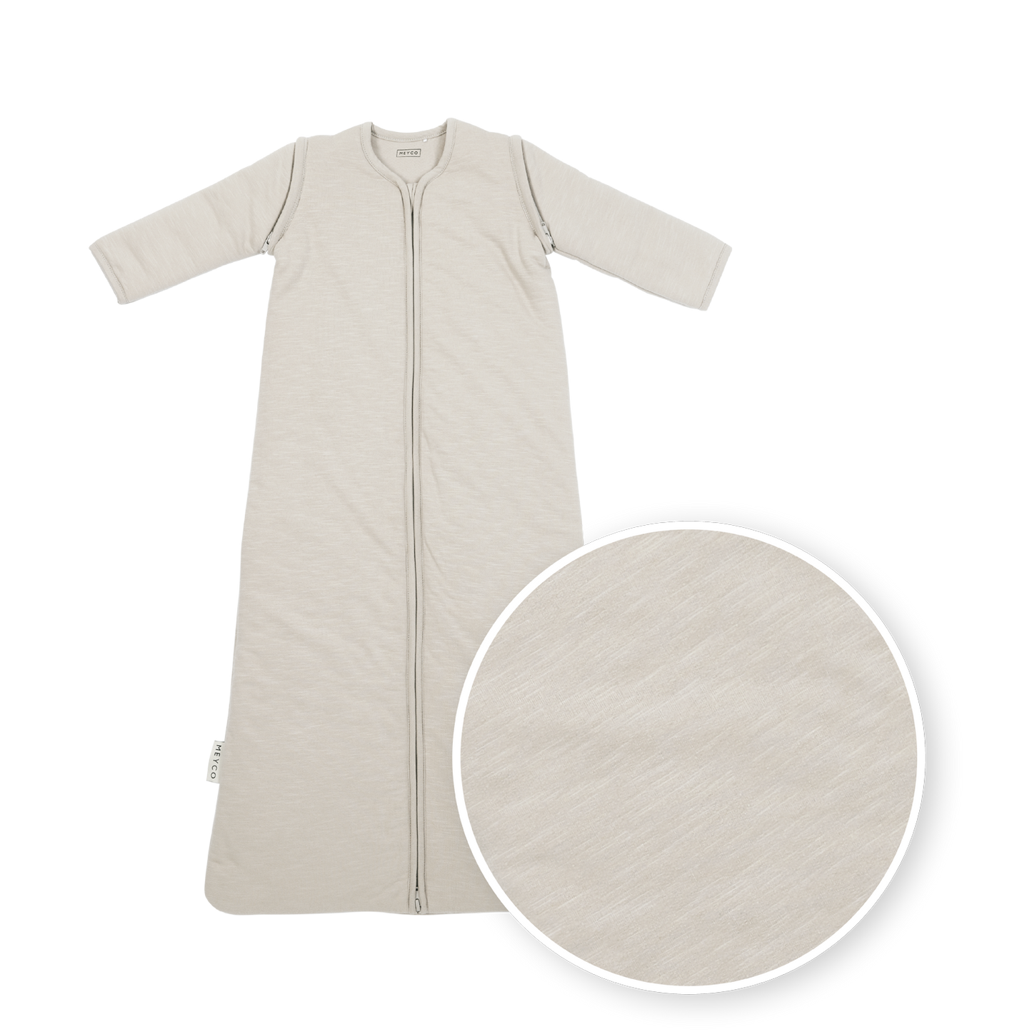 Schlafsack mit abnehmbaren Ärmeln interlock jersey - Slub Greige