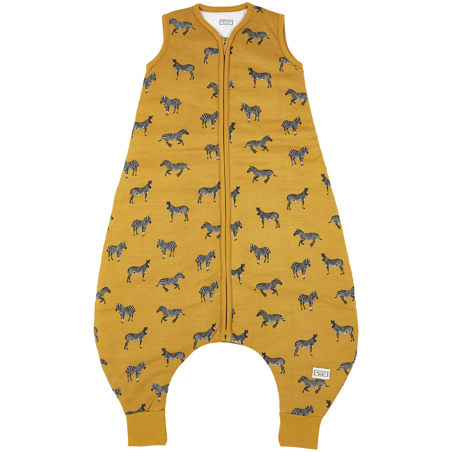 Slaapzak jumper gevoerd interlock jersey - Zebra Animal Honey Gold