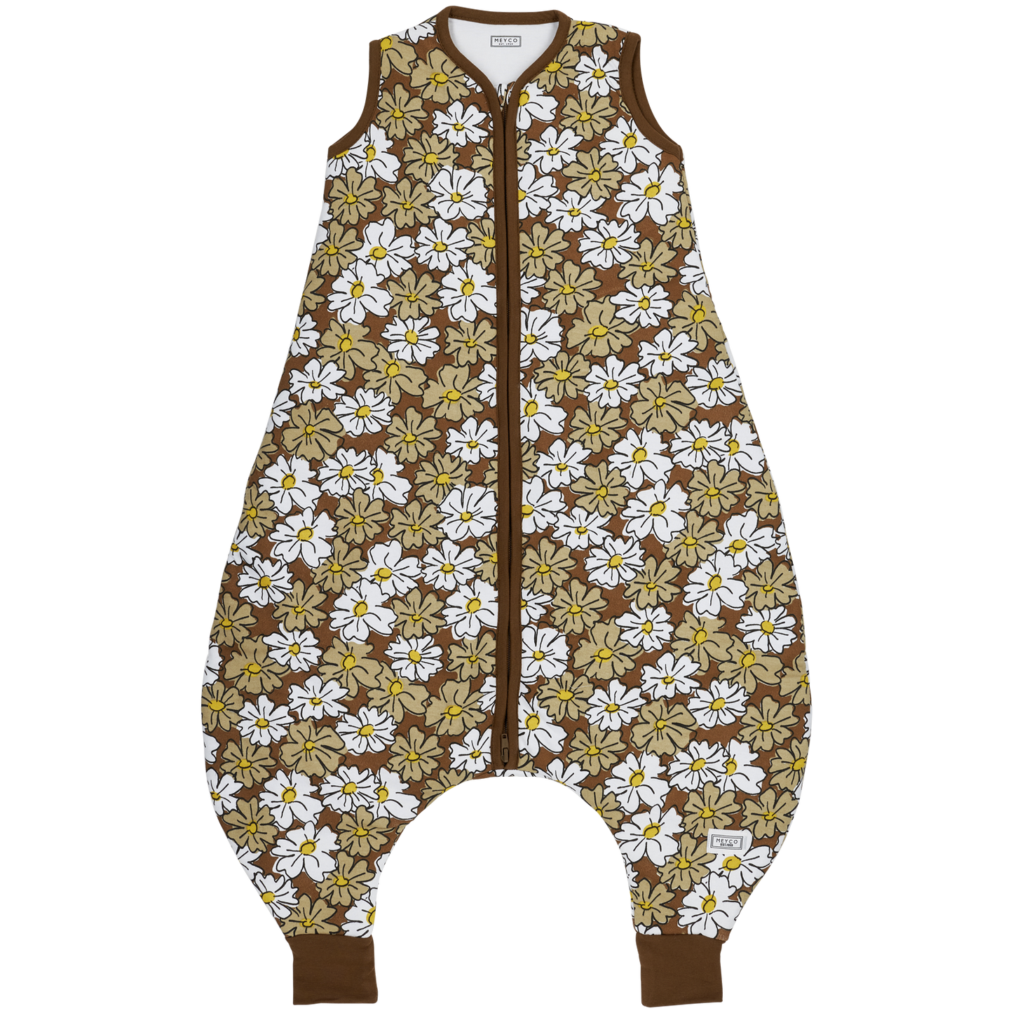 Slaapzak jumper gevoerd interlock jersey - Vintage Flower Chocolate