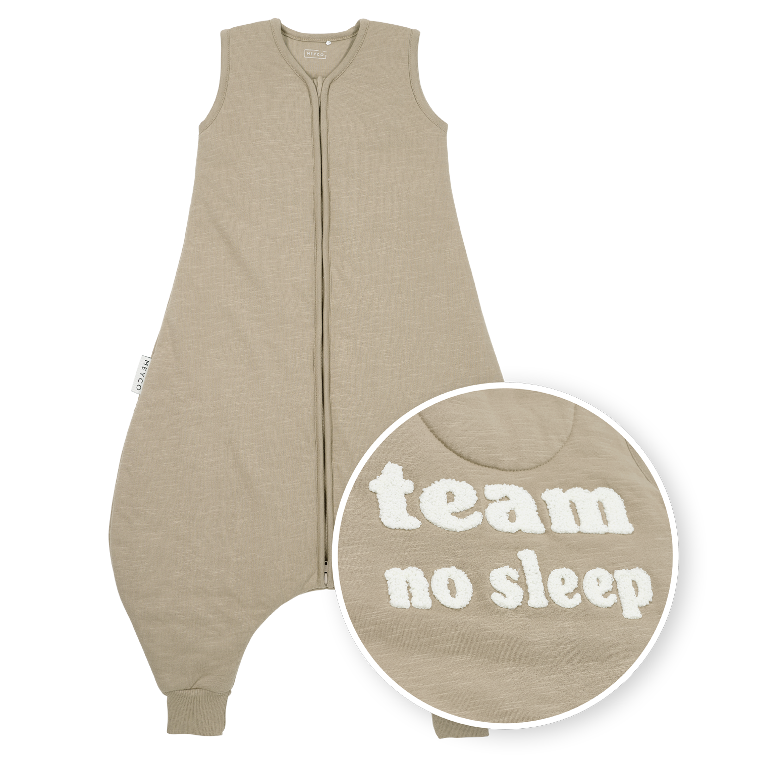 Sleeping bag jumper lined interlock jersey - Slub Team No Sleep Taupe/Offwhite