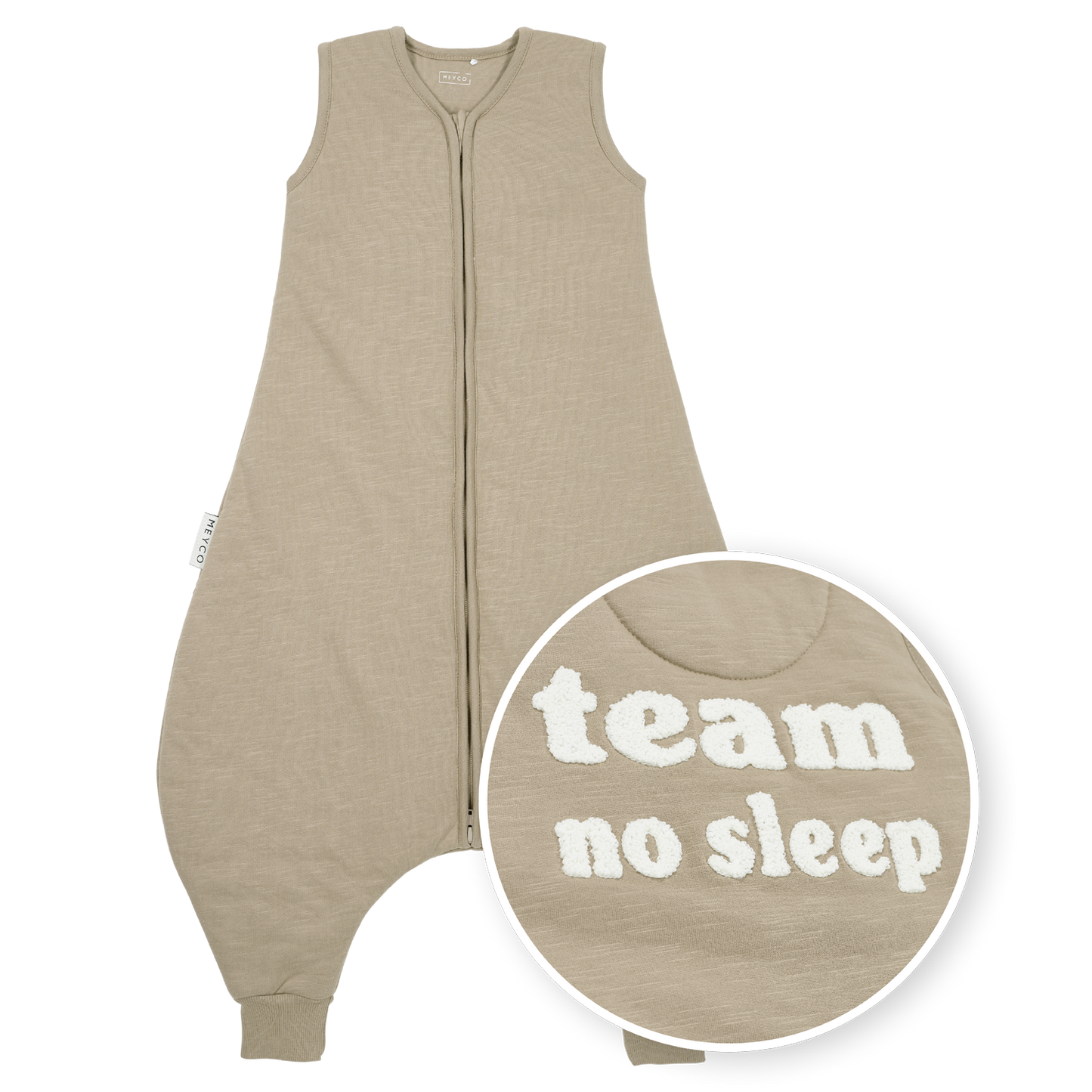 Sleeping bag jumper lined interlock jersey - Slub Team No Sleep Taupe/Offwhite