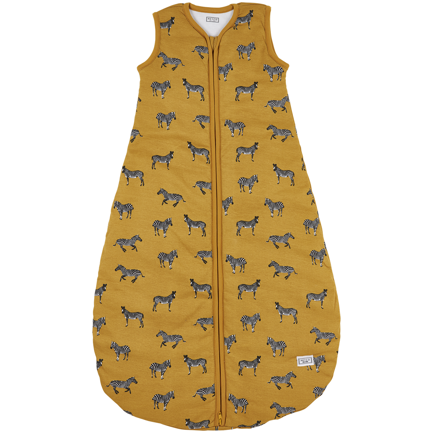Slaapzak rond gevoerd interlock jersey - Zebra Animal Honey Gold