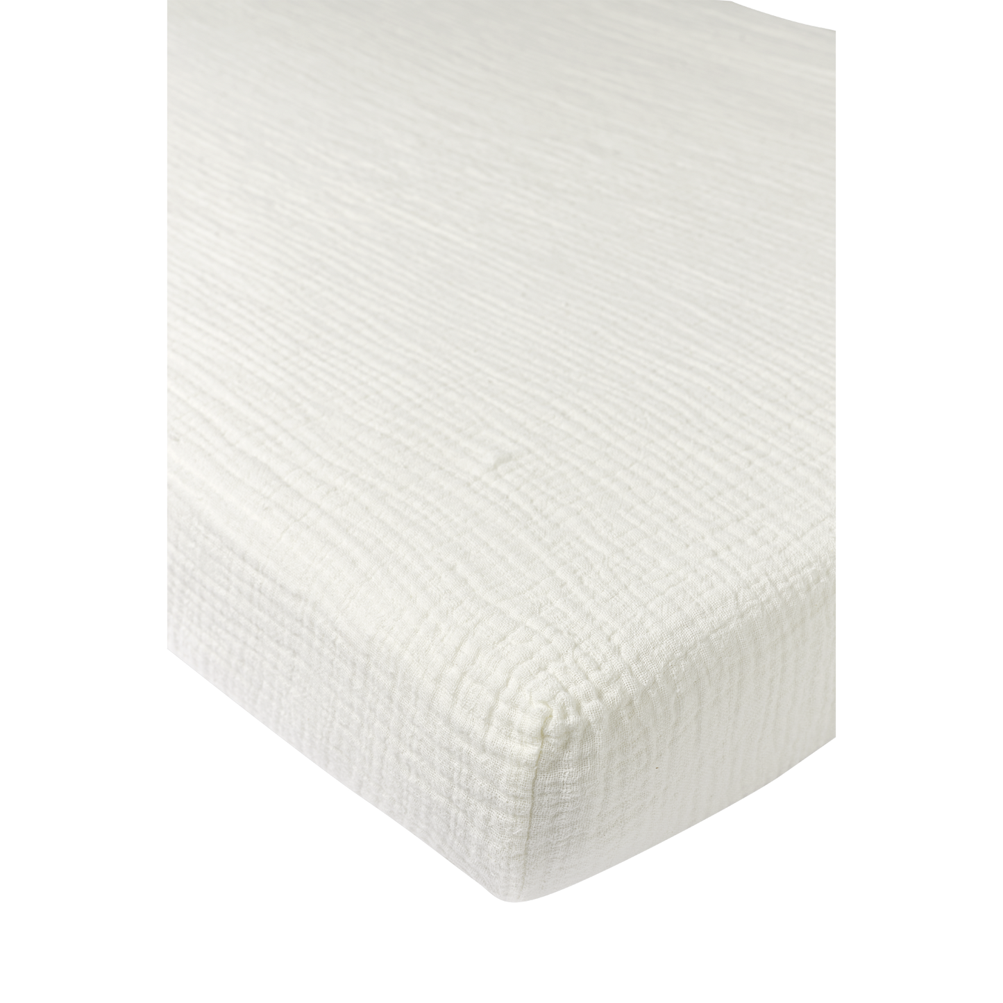 Fitted sheet pre-washed muslin - Offwhite