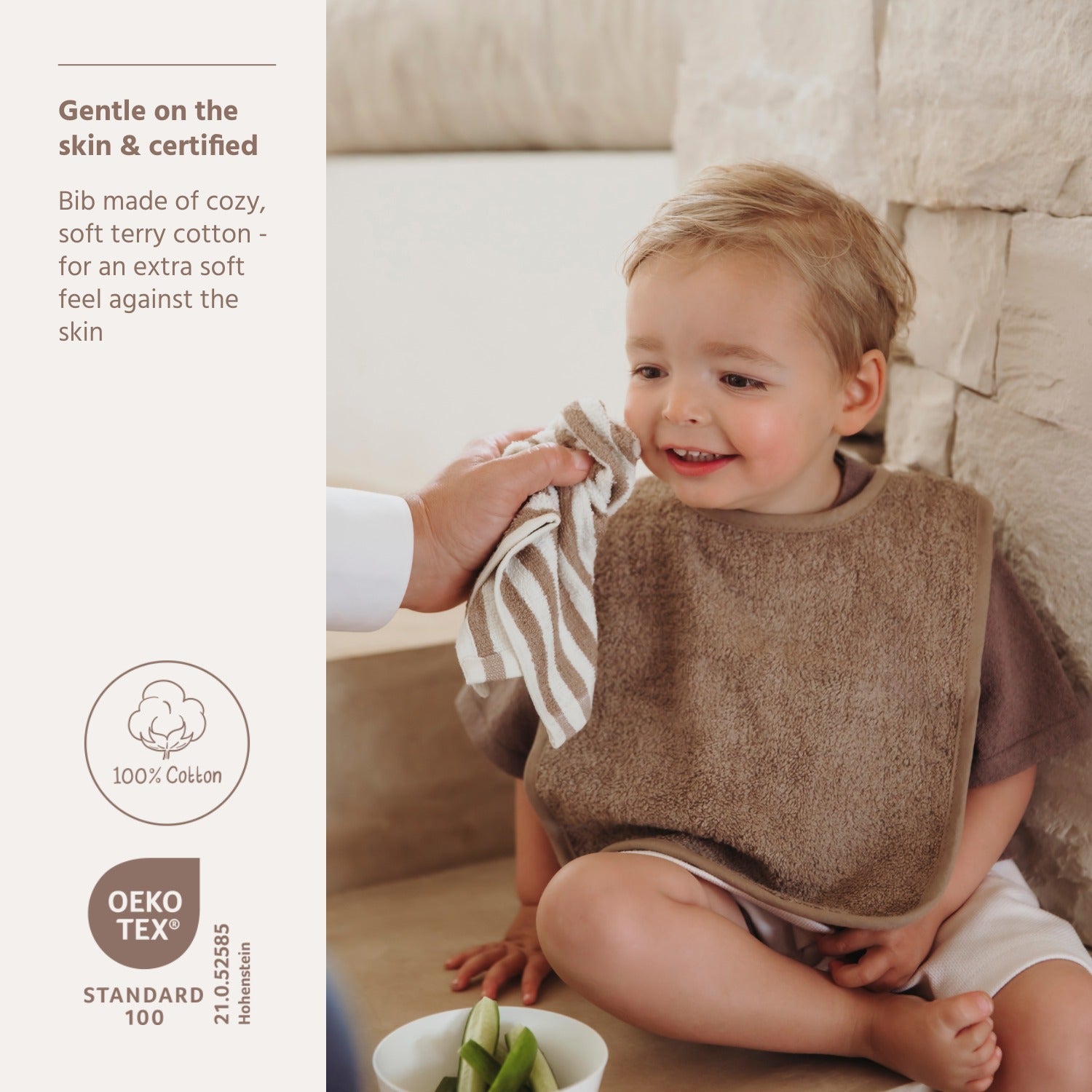 Bib Velcro - Natural/Soft Sand/Taupe