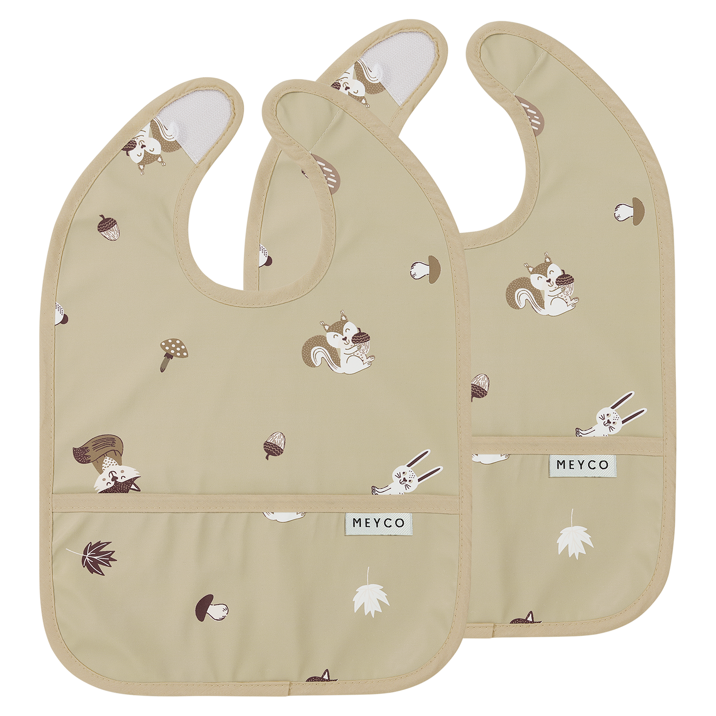 Bib with collection tray - Forest Animals Sand