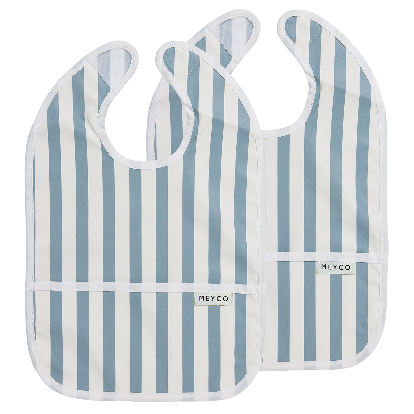 Lätzchen mit Auffangschale - Fat Stripe Jeans Blue