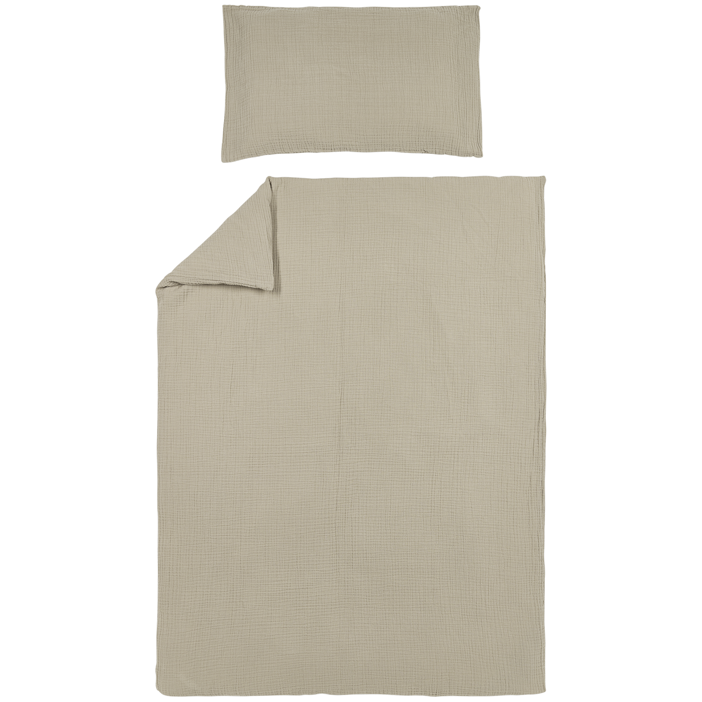 Duvet cover pre-washed muslin with zipper - Sand