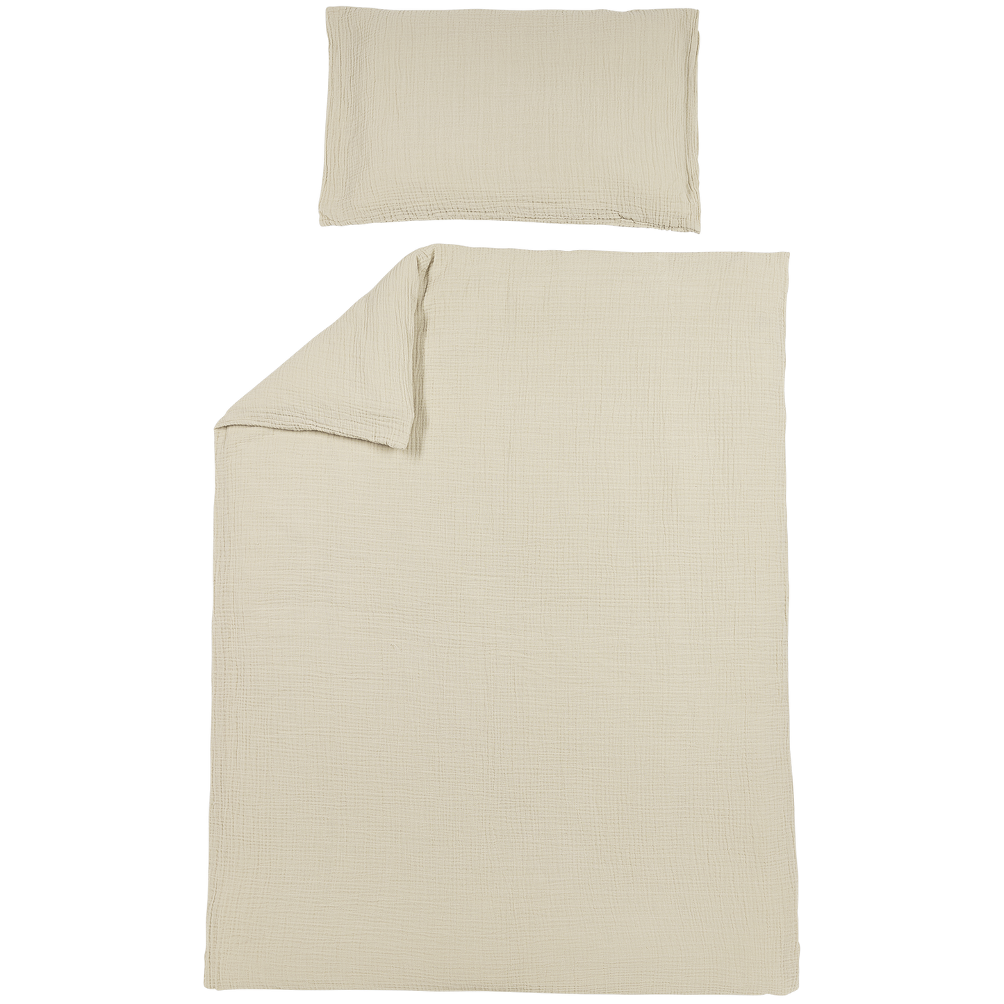 Duvet cover pre-washed muslin with zipper - Soft sand