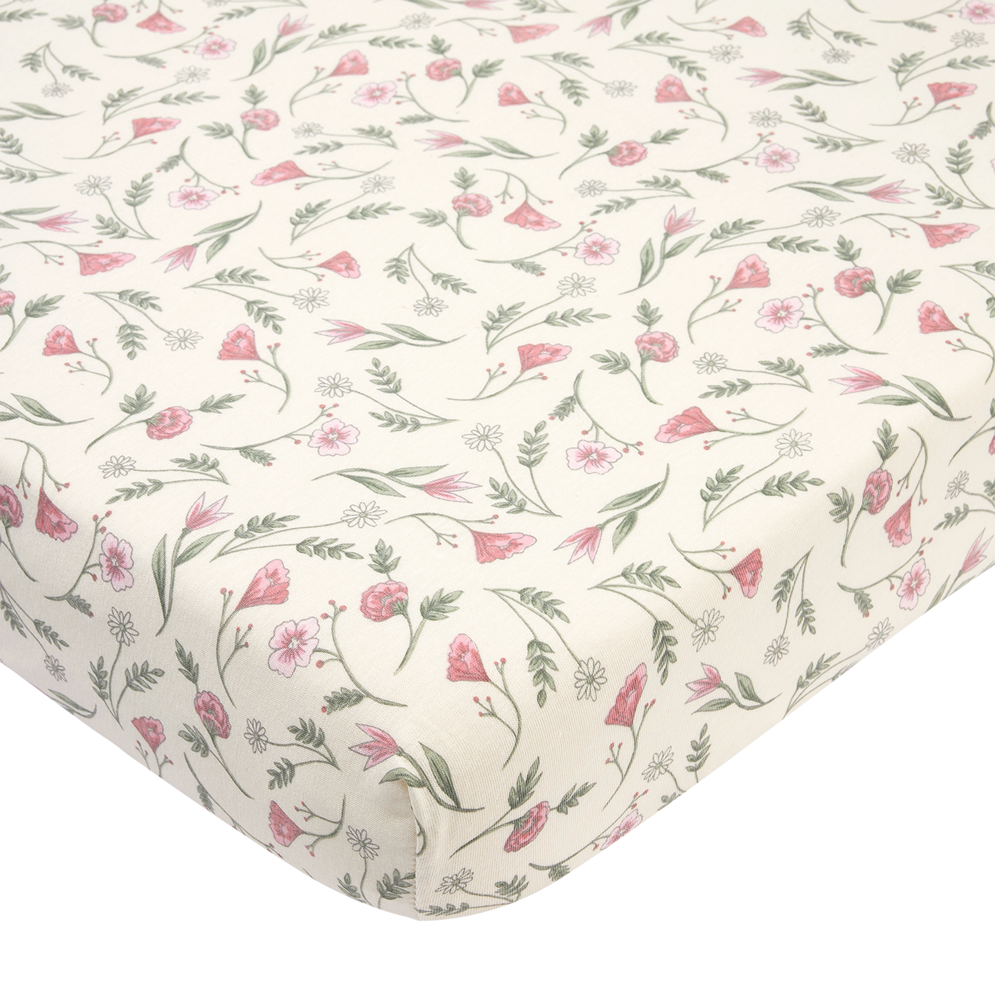 Fitted sheet jersey print - Flower Multicolour