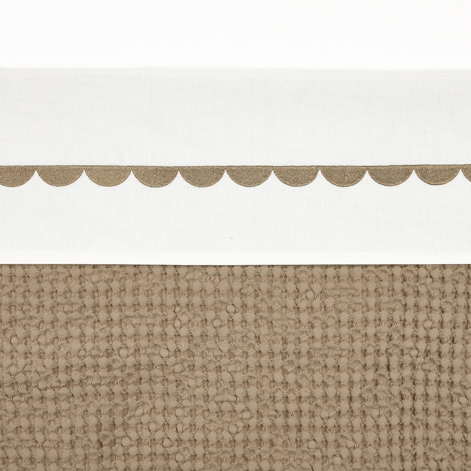 Bed sheet embroidered - Arc Taupe