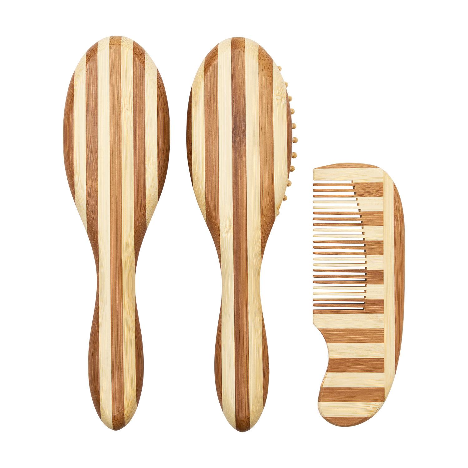 Kapset bamboe 3-delig - Stripe Natural/Walnut