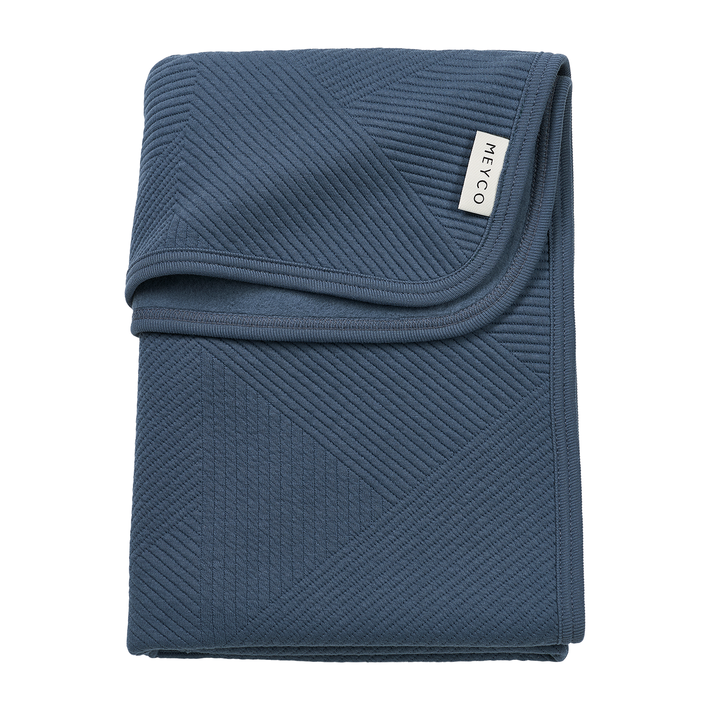 Deken gebreid jacquard flannel - Pure Indigo