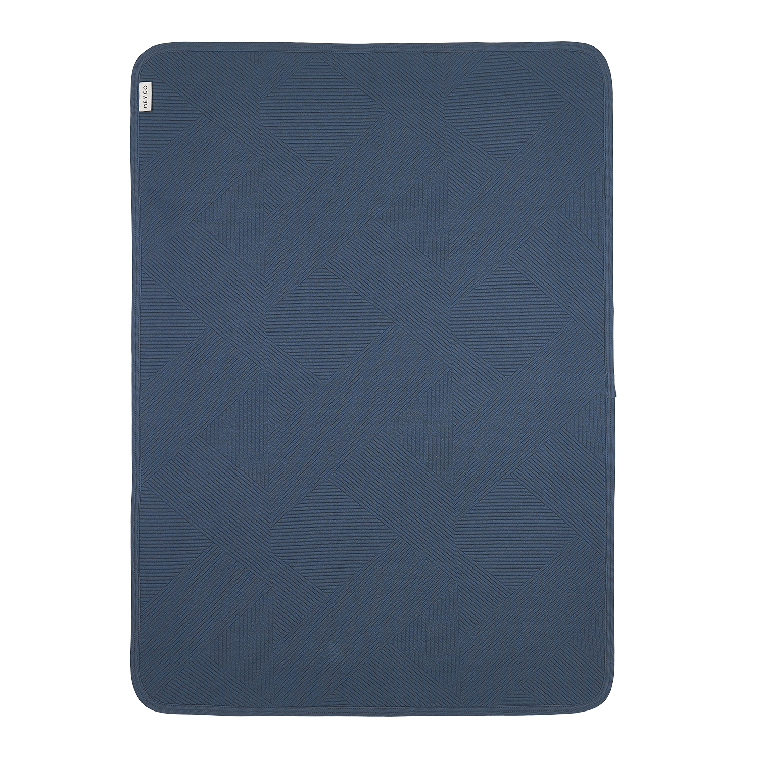 Deken gebreid jacquard flannel - Pure Indigo