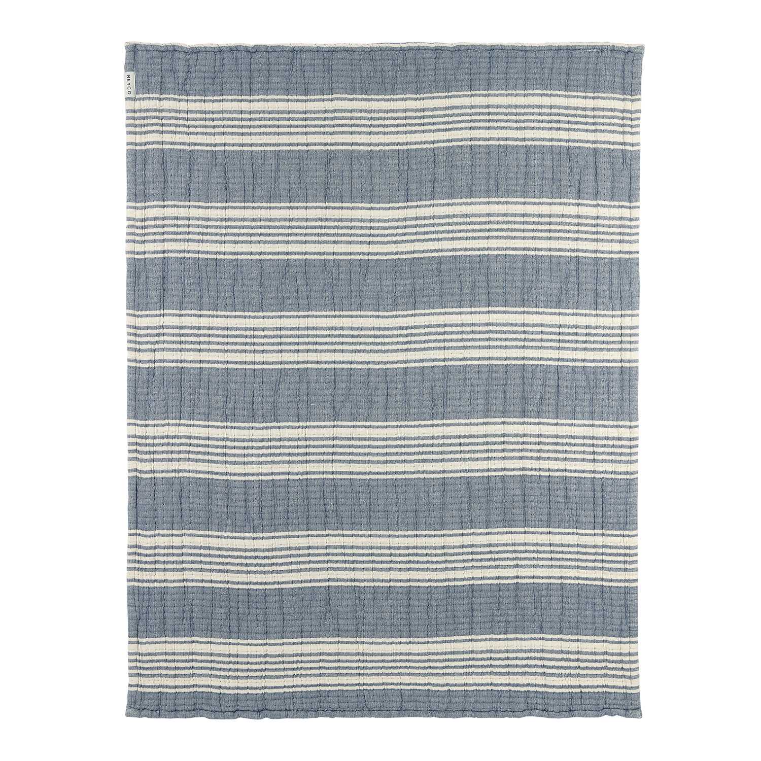 Deken pre-washed hydrofiel jacquard - Stripe Indigo