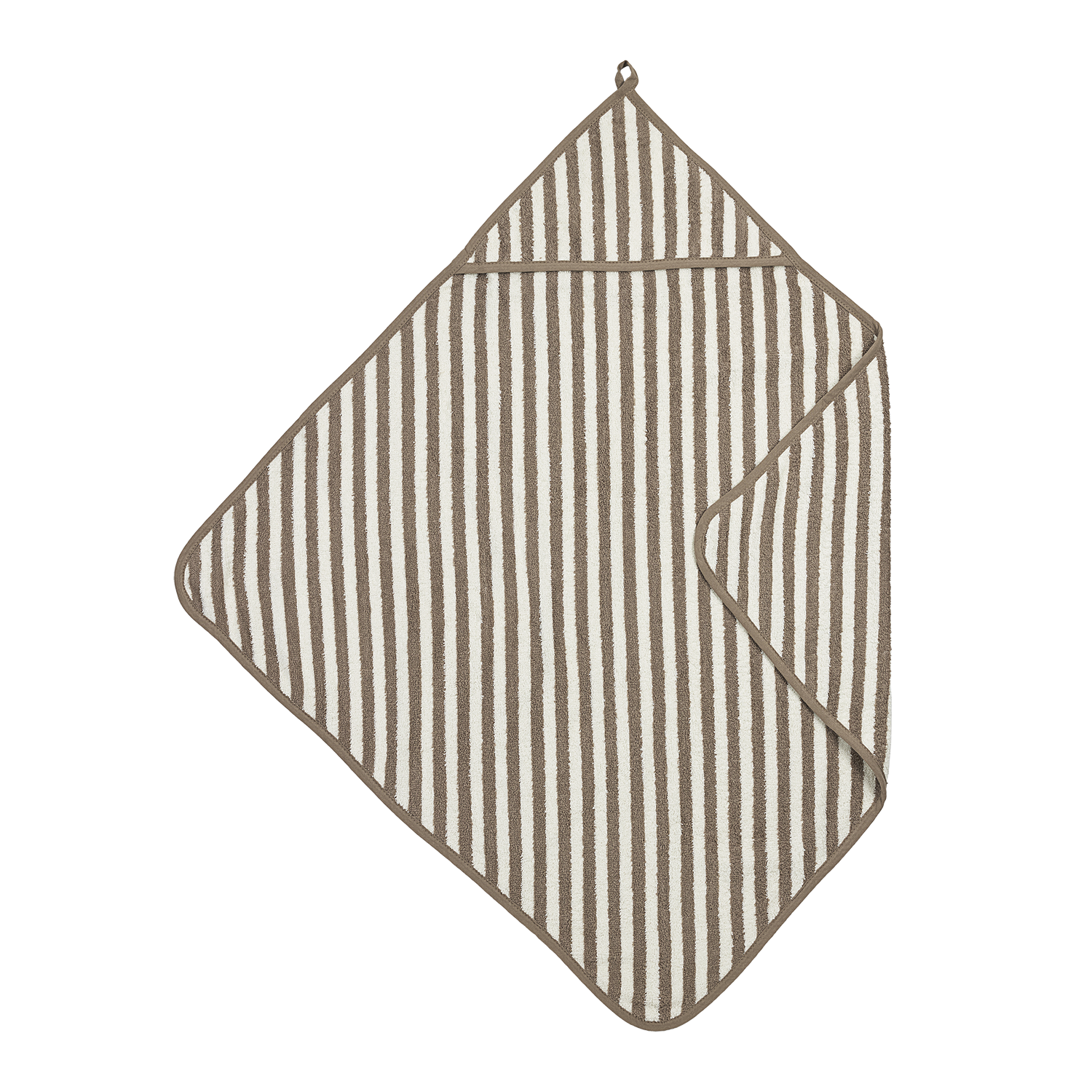 Bathcape terry jacquard - Fat Stripe Taupe