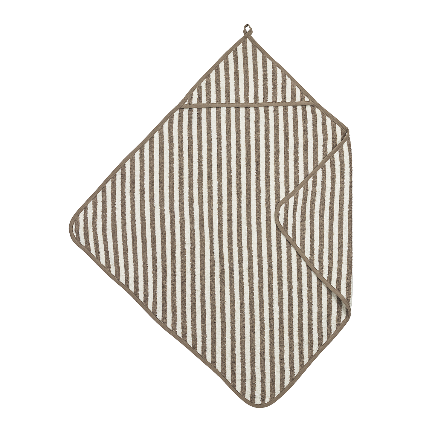 Bathcape terry jacquard - Fat Stripe Taupe