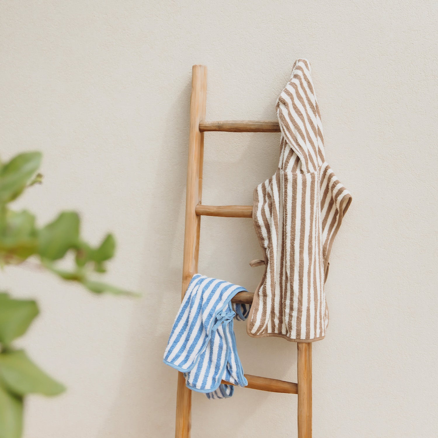 Badeponcho frottee jacquard - Fat Stripe Jeans Blue
