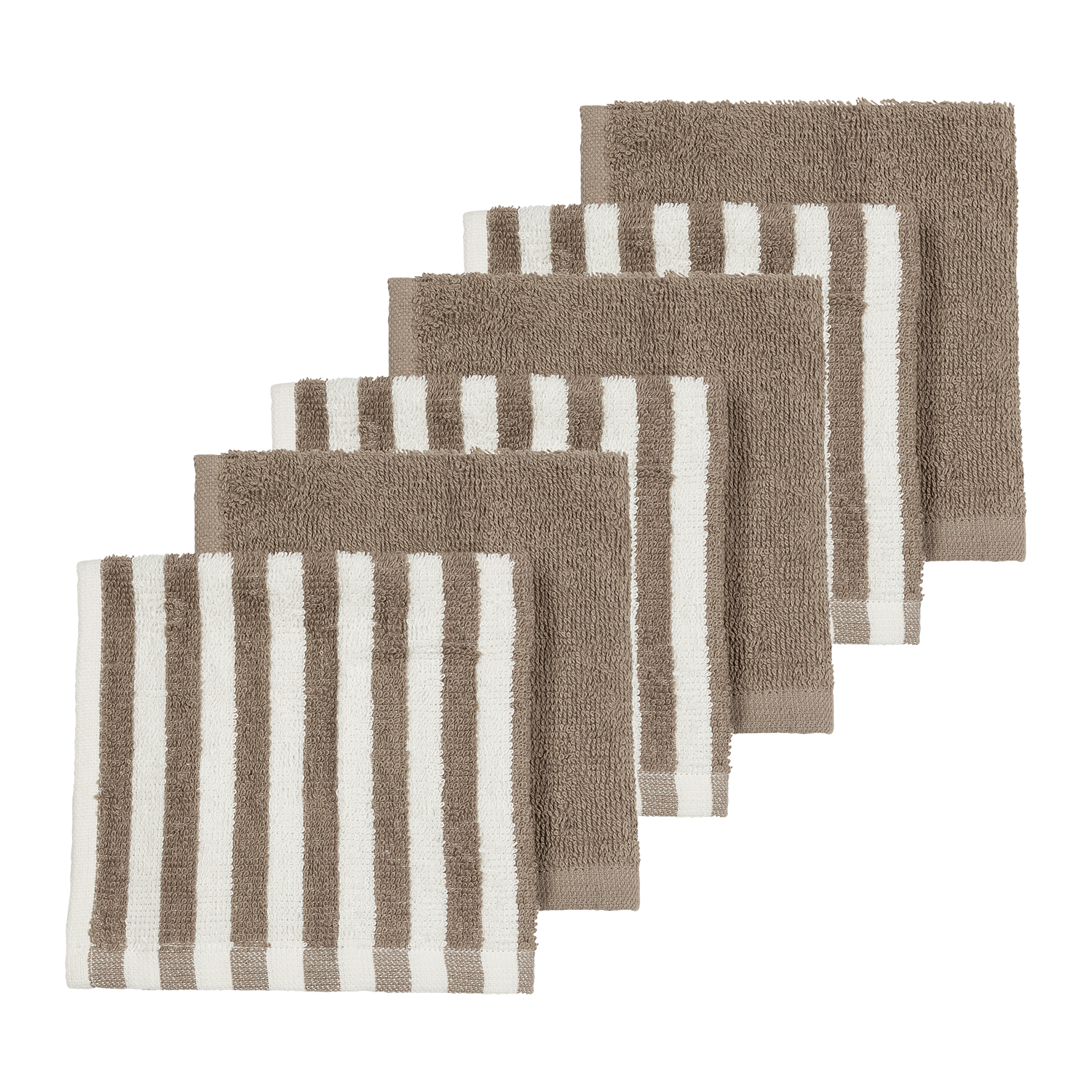 Monddoekjes badstof jacquard - Fat Stripe Taupe