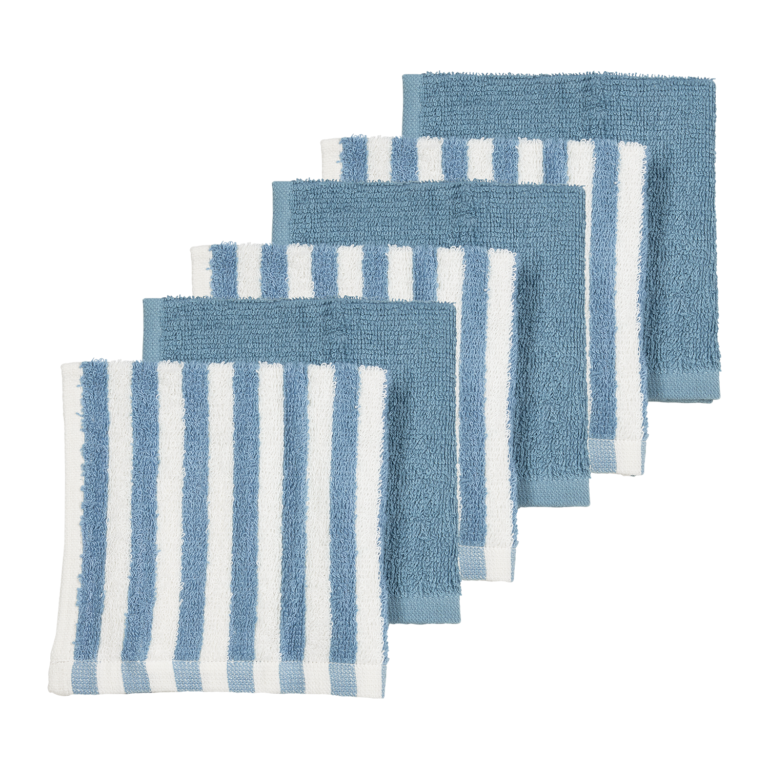 Monddoekjes badstof jacquard - Fat Stripe Jeans Blue