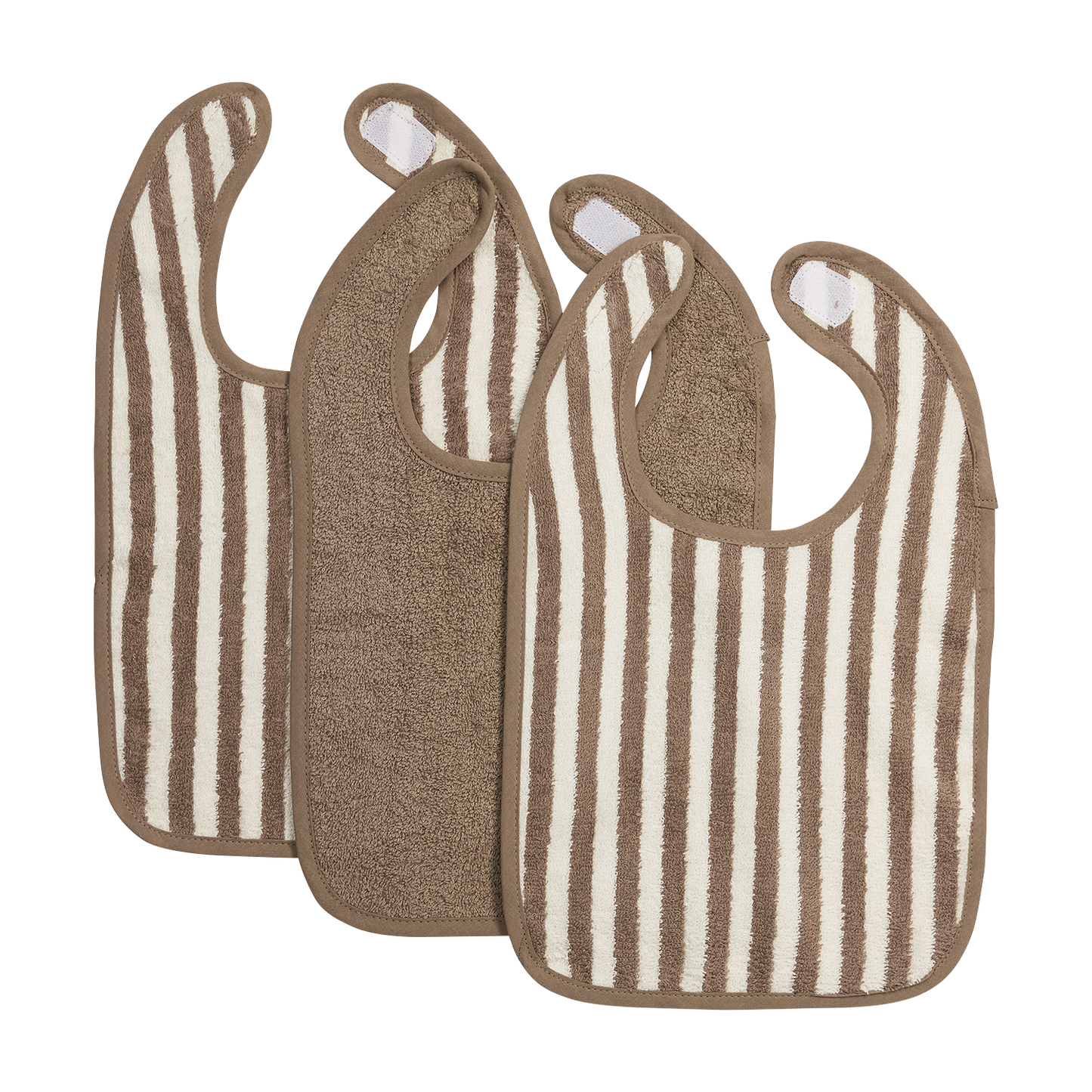 Bib Velcro jacquard - Fat Stripe Taupe