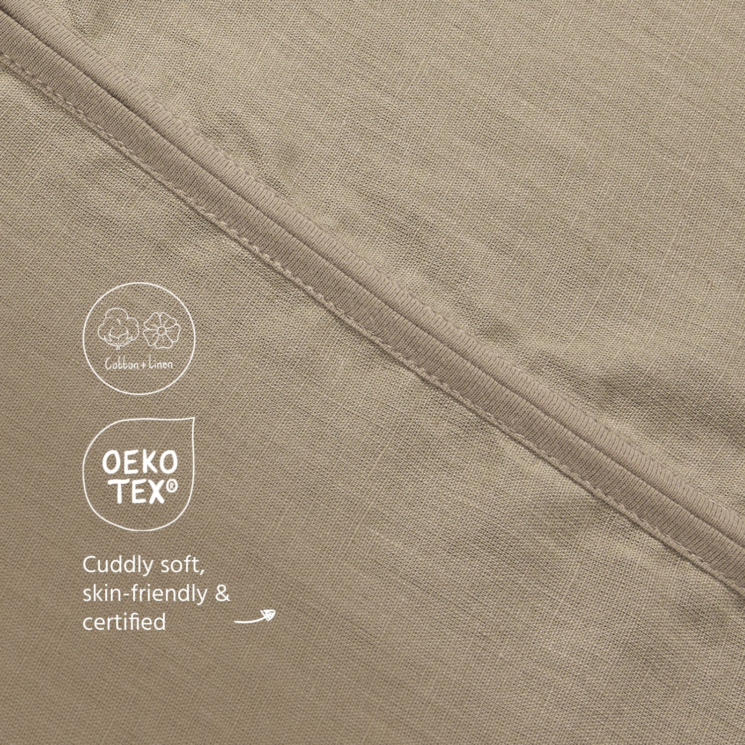 Studio jumper ongevoerd linnen - Taupe