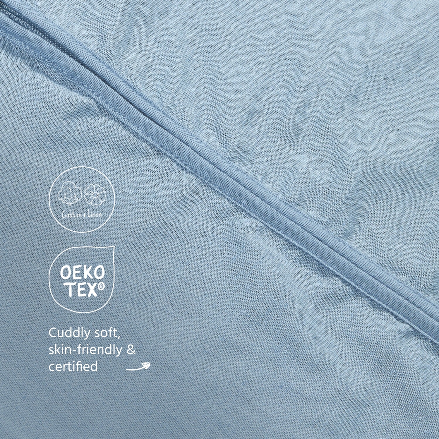 Studio jumper ongevoerd linnen - Jeans Blue