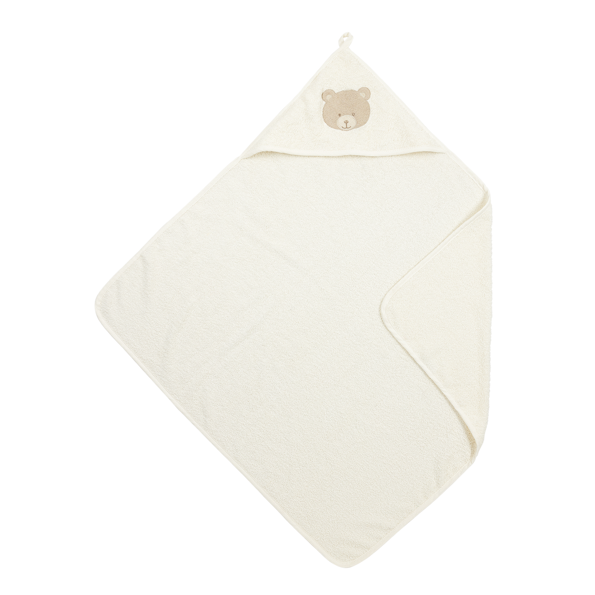 Kapuzentuch Frottee gestickt - Bear Offwhite