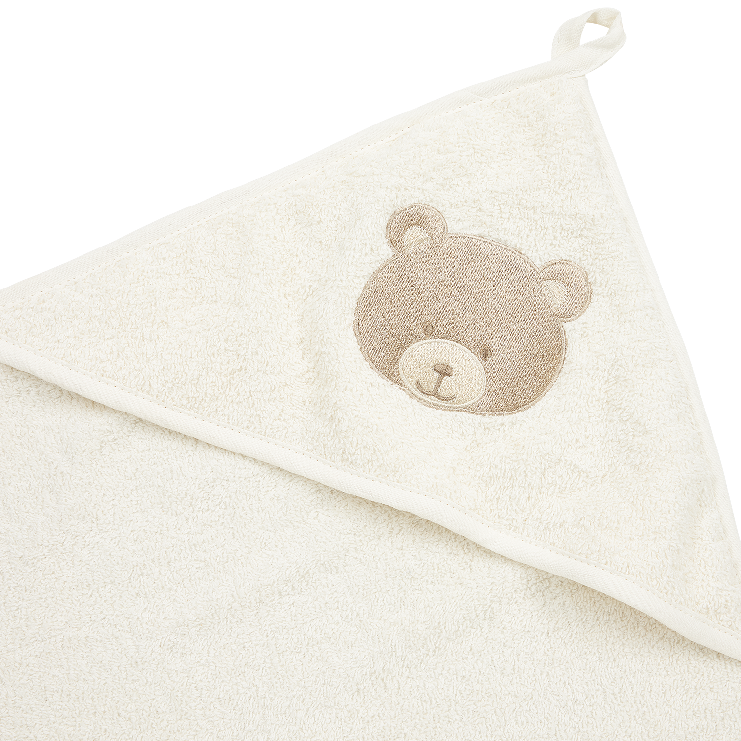 Kapuzentuch Frottee gestickt - Bear Offwhite
