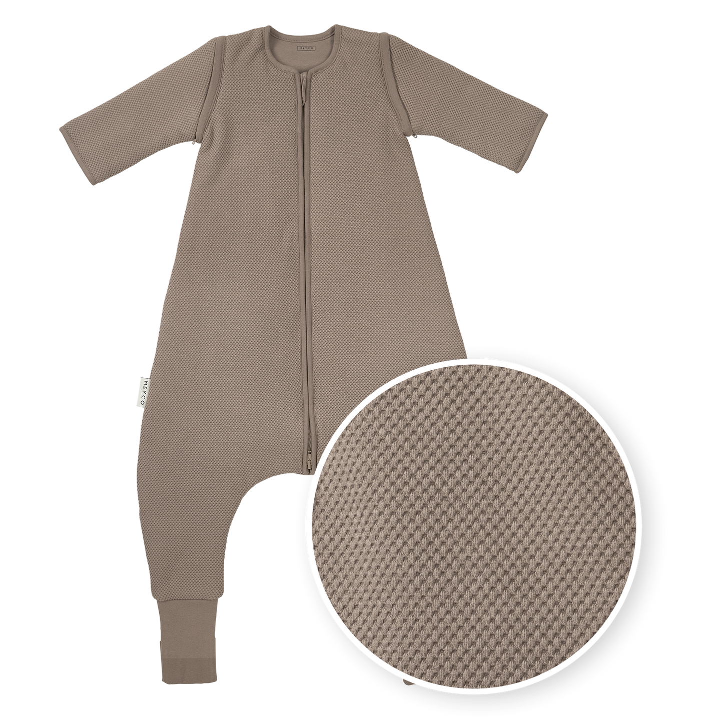 Studio jumper gevoerd afritsbare mouw met voetjes Classic - Dark Taupe