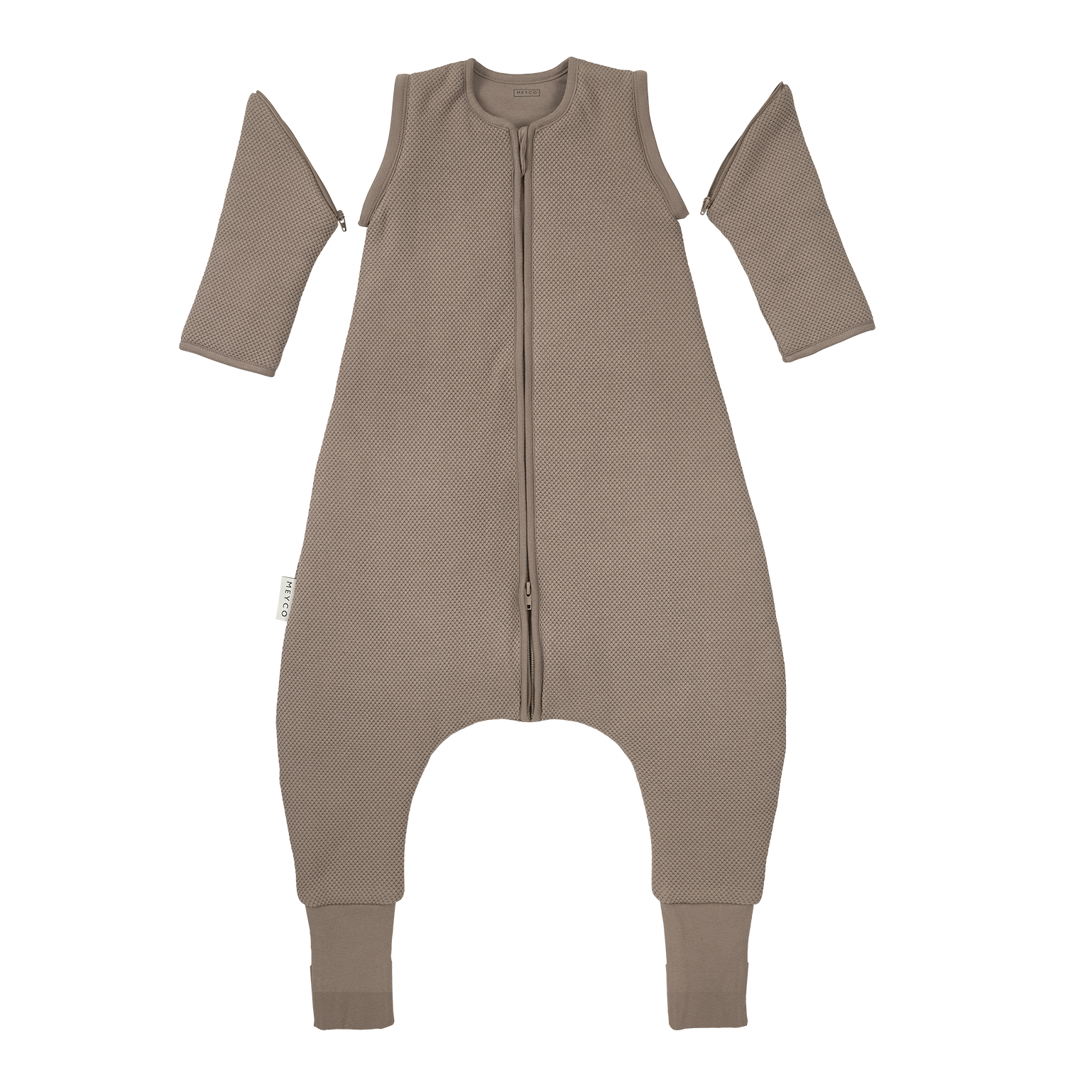 Studio jumper gevoerd afritsbare mouw met voetjes Classic - Dark Taupe