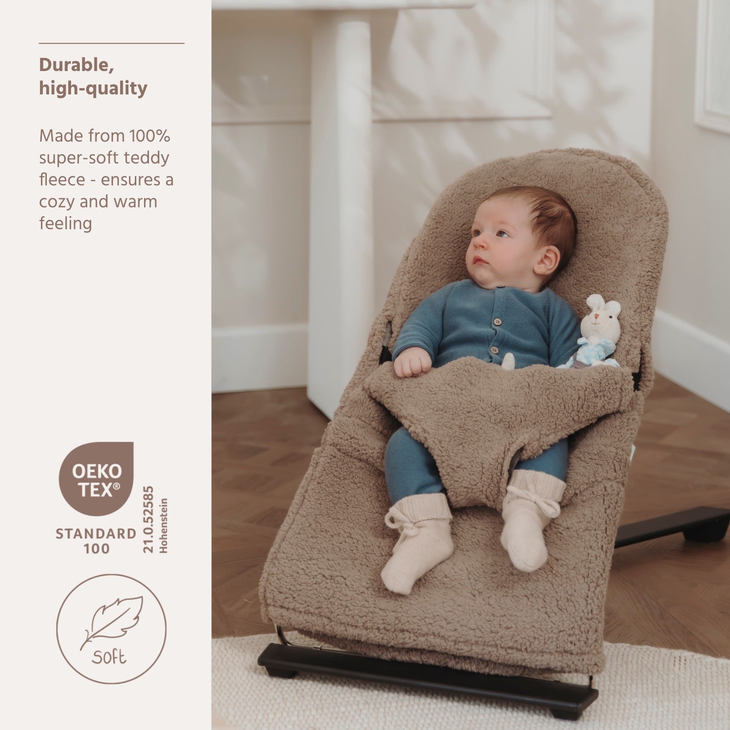 Babywippenbezug Teddy - Dark Taupe