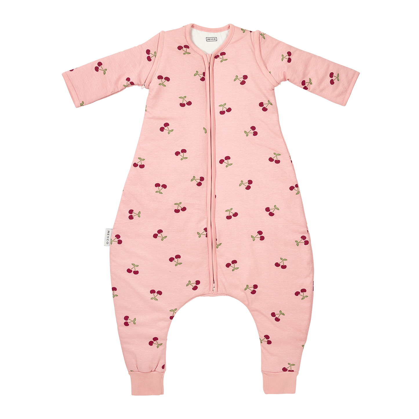 Schlafoverall gefüttert abnehmbaren Ärmel jersey - Cherry Soft Rose