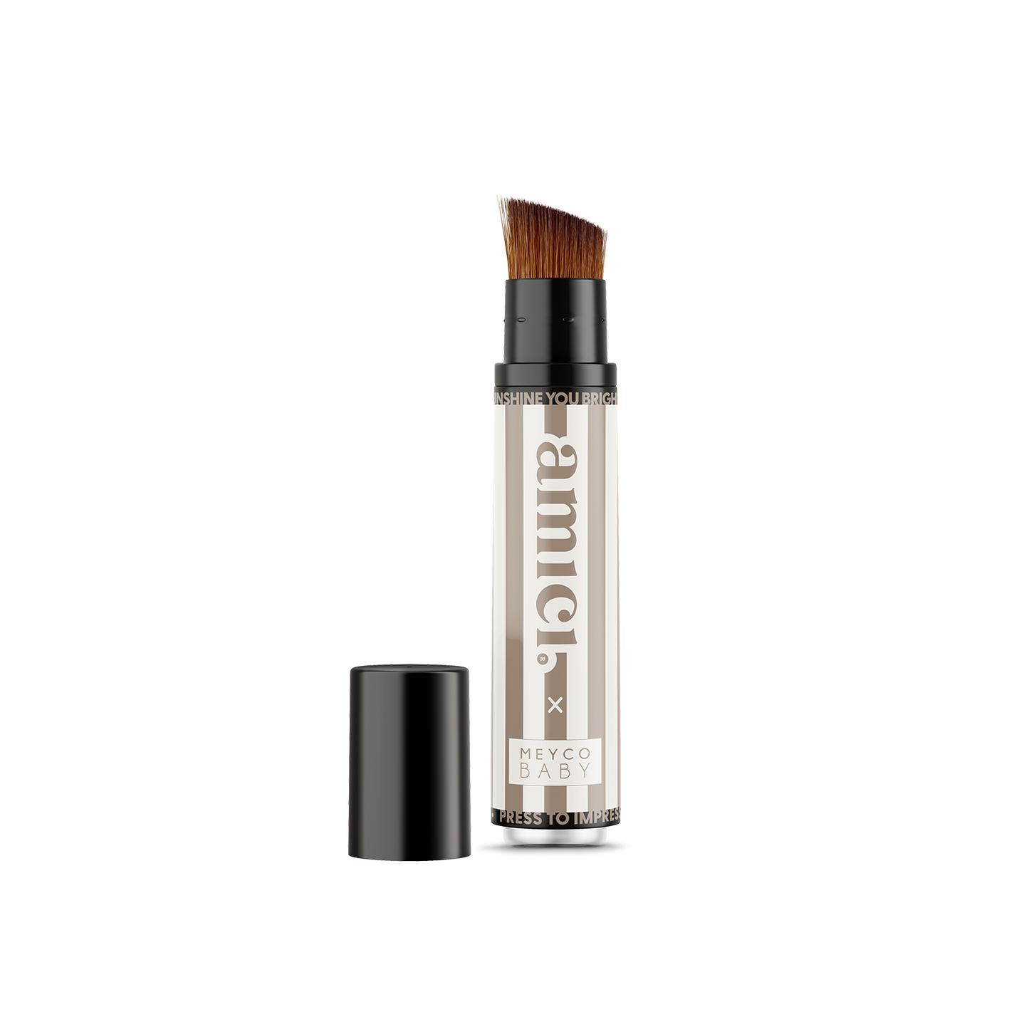 Amici x Meyco Baby Zonnestick - Fat Stripe Taupe
