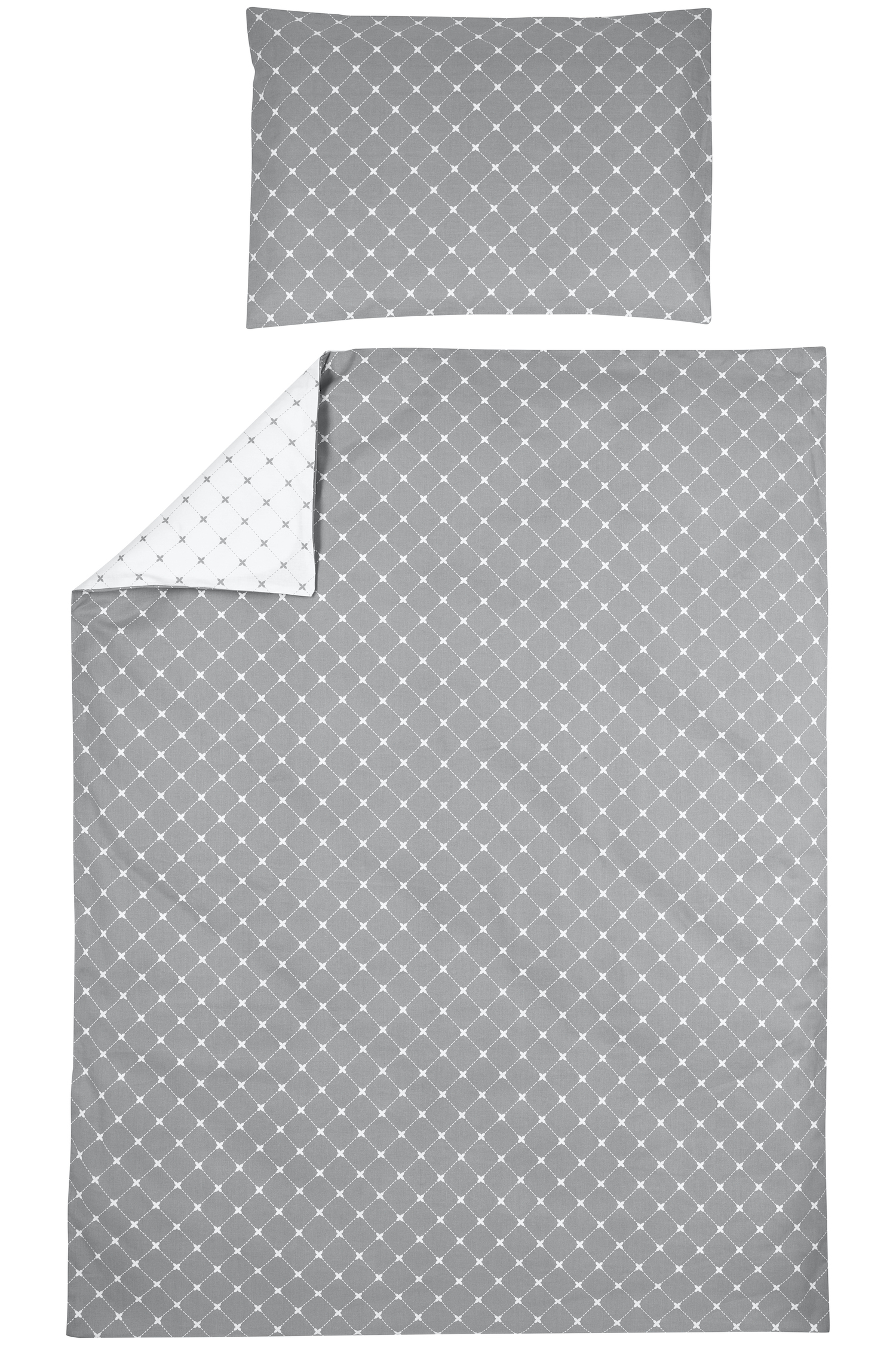 Meyco X Mrs. Keizer Duvet Cover + Pillowcase Louis - Grey - 100x135cm