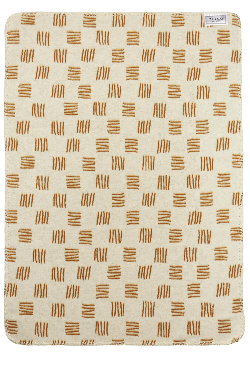 Babydecke Block Stripe - camel/offwhite - 75x100cm