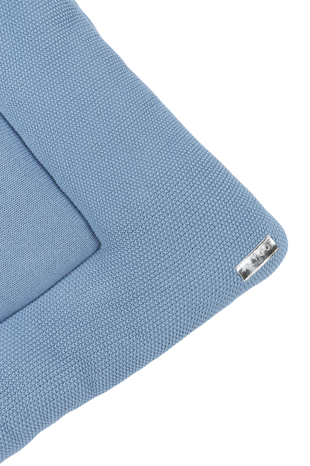 Boxkleed biologisch Mini Relief - denim - 77x97cm