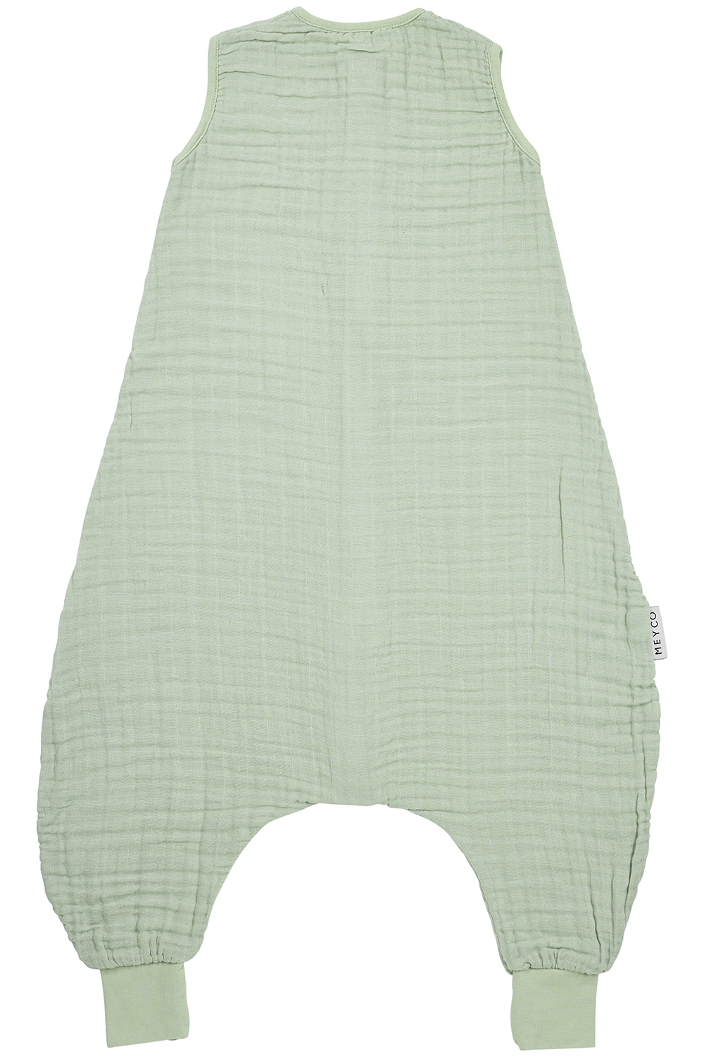 Baby sommer Schlafoverall Jumper pre-washed musselin Uni - soft green - 104cm