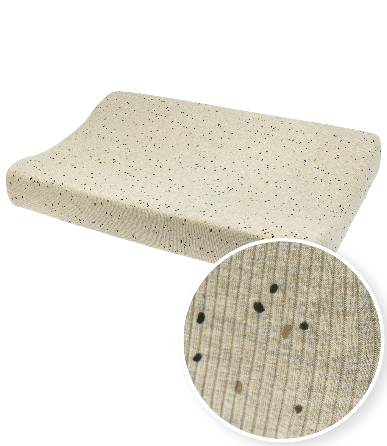 Aankleedkussenhoes Rib Mini Spot - sand melange - 50x70cm